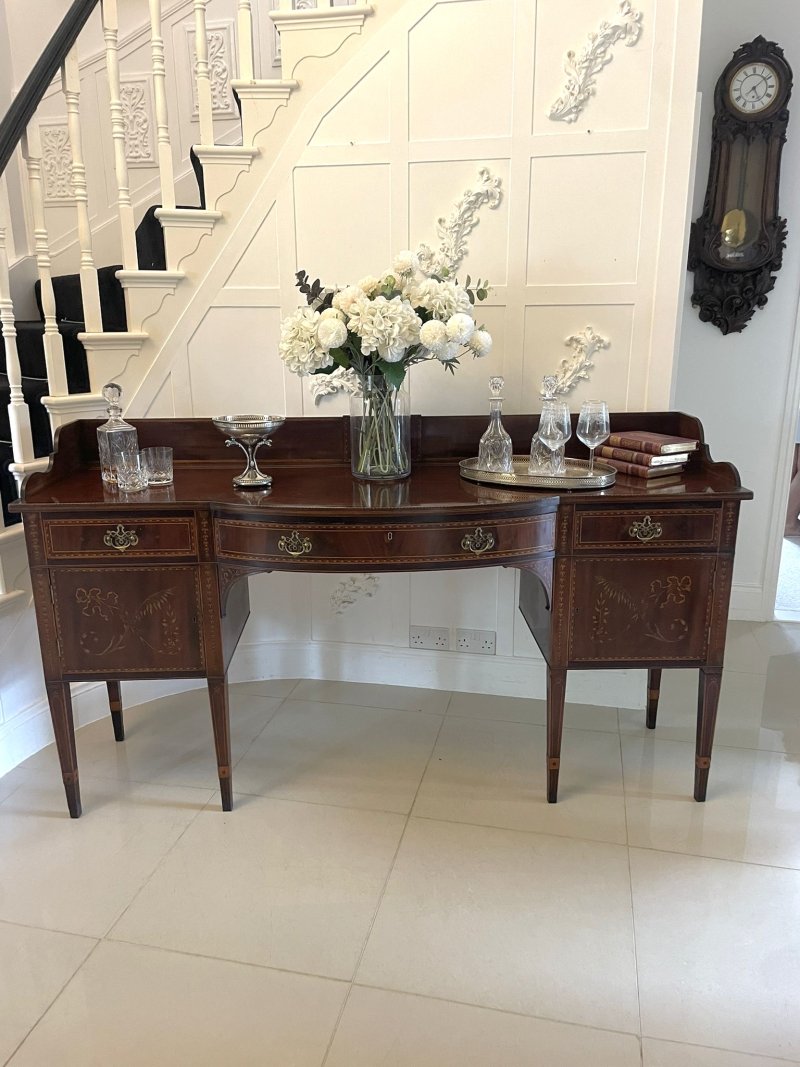 Magnificent Quality Large Antique George III Inlaid Mahogany Sideboard - Image 2